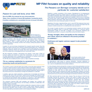 MP Filtri's Giovanni and Monica Pasotto vision - MP Filtri