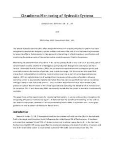 Contamination Monitoring Product Knowledge - MP Filtri