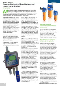 Contamination control with MP FILTRI's product - MP Filtri