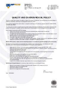 Quality, Environment & Certifications - MP Filtri